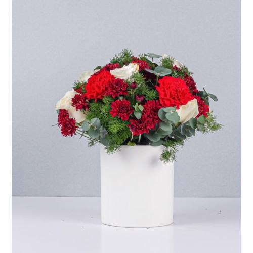 Flowerpot Daisies Wine Roses