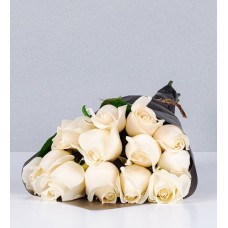 Bouquet of 12 White Roses