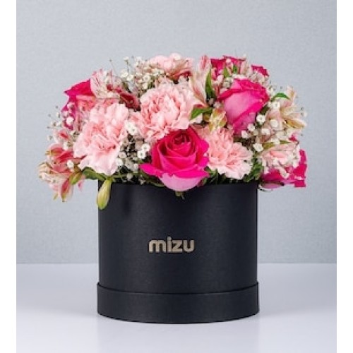 Box of Carnations and Pink Topaz