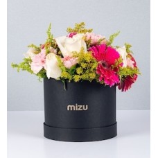 Box of Fuchsia Gerbera and White Roses
