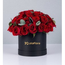 40 Red Roses in Black Box