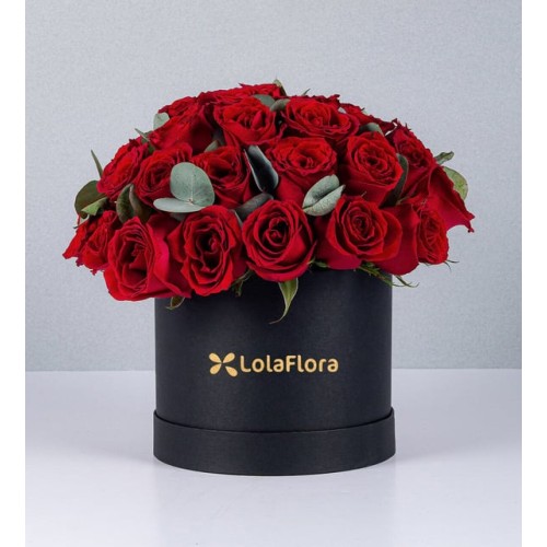 40 Red Roses in Black Box