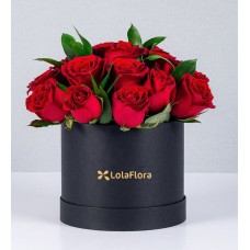Red Roses And Ruscus Box
