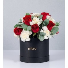 Box of Red Roses and Carnations
