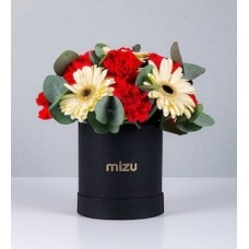Box of White Gerberas and Carnations
