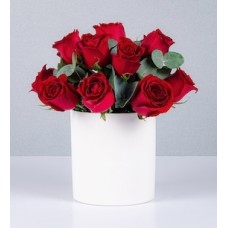 Roses and Eucalyptus Pot