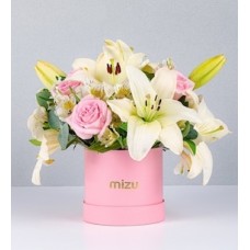 Pink Lily White and Pink Rose Box