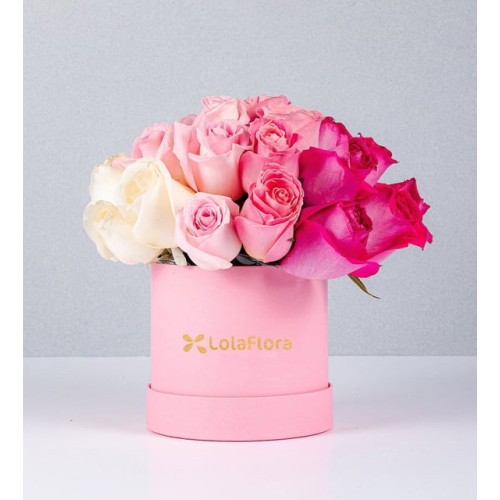 Pink Box With Gradient Roses