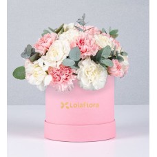 Pink Box Of Combined Carnations