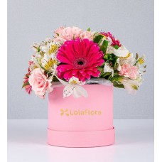 Pink Gerberas And Mini Rose Box