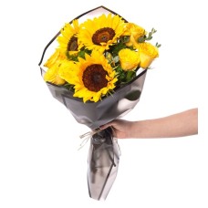 Bouquet of Sunflowers and Yellow Roses