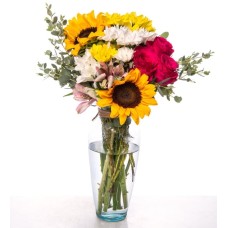 White and Yellow Daisies, Pink Astromelias, Sunflowers, Red ...