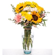 Colorful Margaritas And Yellow Pink And Sunflower And Astrom...