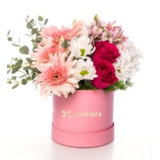 Pink Astromelias and Gerberas, White Daisies and Topaz Roses...