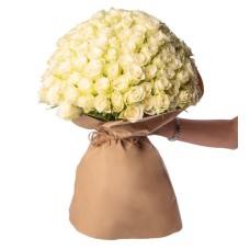 200 White Roses in Special Bouquet
