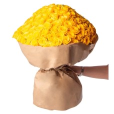 200 Yellow Roses in a Craft Paper Bouquet
