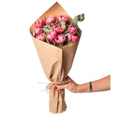 10 Pink Tulips in a Special Bouquet