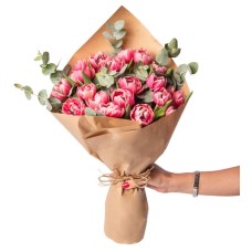 20 Pink Tulips in a Special Bouquet