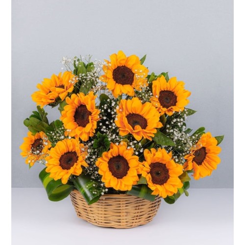Basket Of Sunflowers