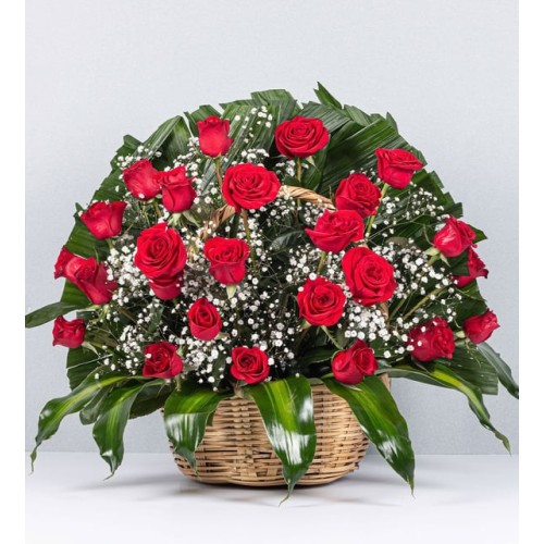 Red Roses Basket