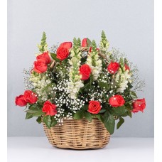 Basket Of Orange Roses And Perritos