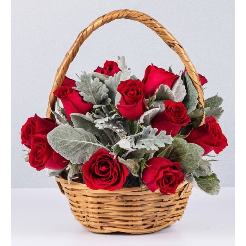 Basket Jr. Red Roses And Miller