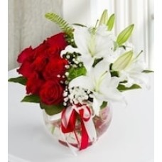 Roses and lilies fishbowl