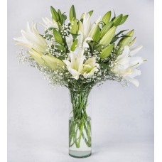 White Lilies in Vase