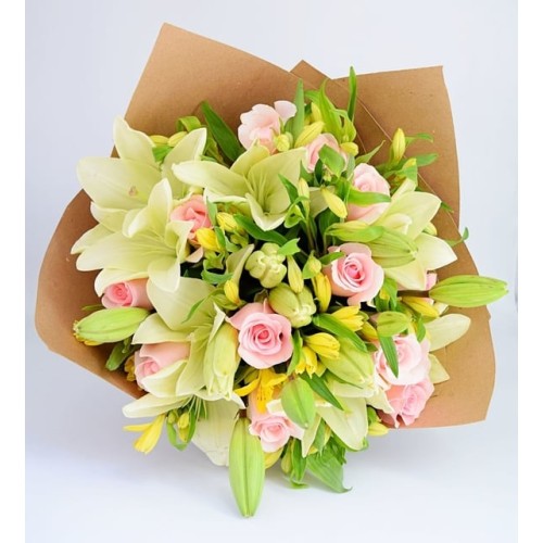 Spring Mix Of Roses And Lilies