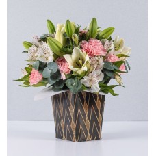 Arrangement For You With White Lilies And Pink Carnations