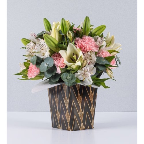 Arrangement For You With White Lilies And Pink Carnations