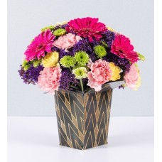 Arrangement Of Pink Gerberas With Carnations