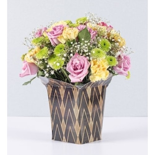 Sweet Colors Arrangement with Rose and Carnation