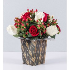 Detail Of Red And White Roses