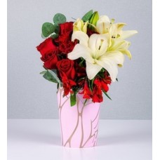 White Lily and Red Rose Deco Box