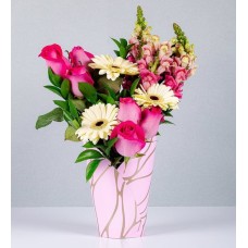 Pink Topaz And White Gerbera Deco Box