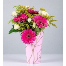 Deco Box Gerbera Fuchsia and Mini Pink