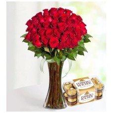 40 Red Roses And Ferrero Chocolates