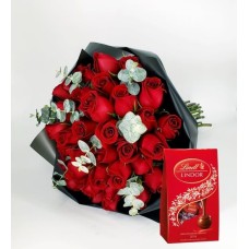 Bouquet 40 Roses And Lindt Chocolates