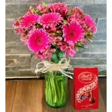 Gerberas Astromelias and Lindt120g