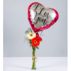 Autumn Gerberas in Violet and Love Globe