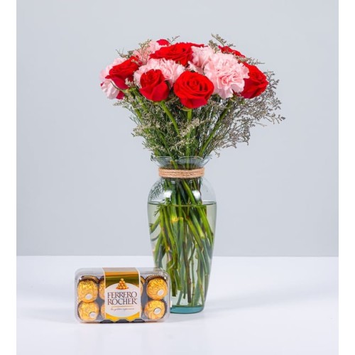 Red Rosa, Carnations And Ferrero 16
