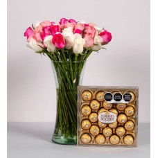 50 White Roses And Combined With Ferrero 24