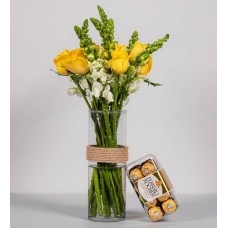 Yellow Roses And Perritos With Ferrero 16