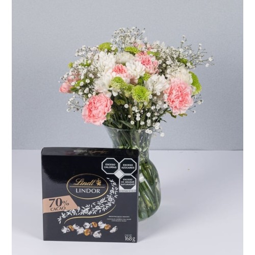 Detail Of Carnations, Daisies And Yokos With Bitter Lindt