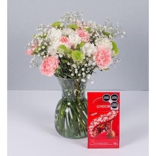 Detail of Carnations, Daisies and Yokos with Lindt Milk