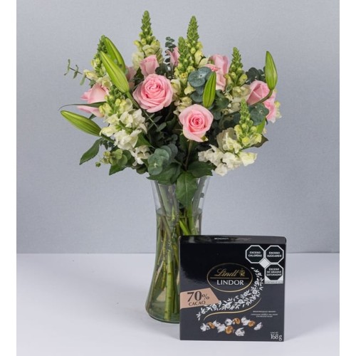 Arrangement Of Roses, Lilies And White Perritos With Bitter ...