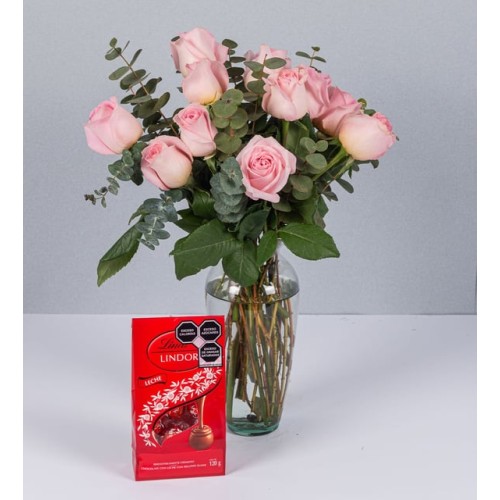 Detail Of Pink Roses With Lindt Milk