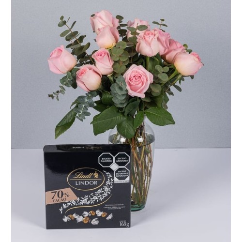 Detail Of Pink Roses With Bitter Lindt