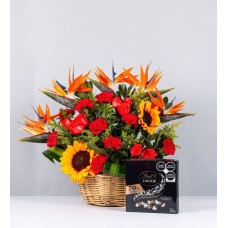 Bird Of Paradise Basket With Lindt Bitter